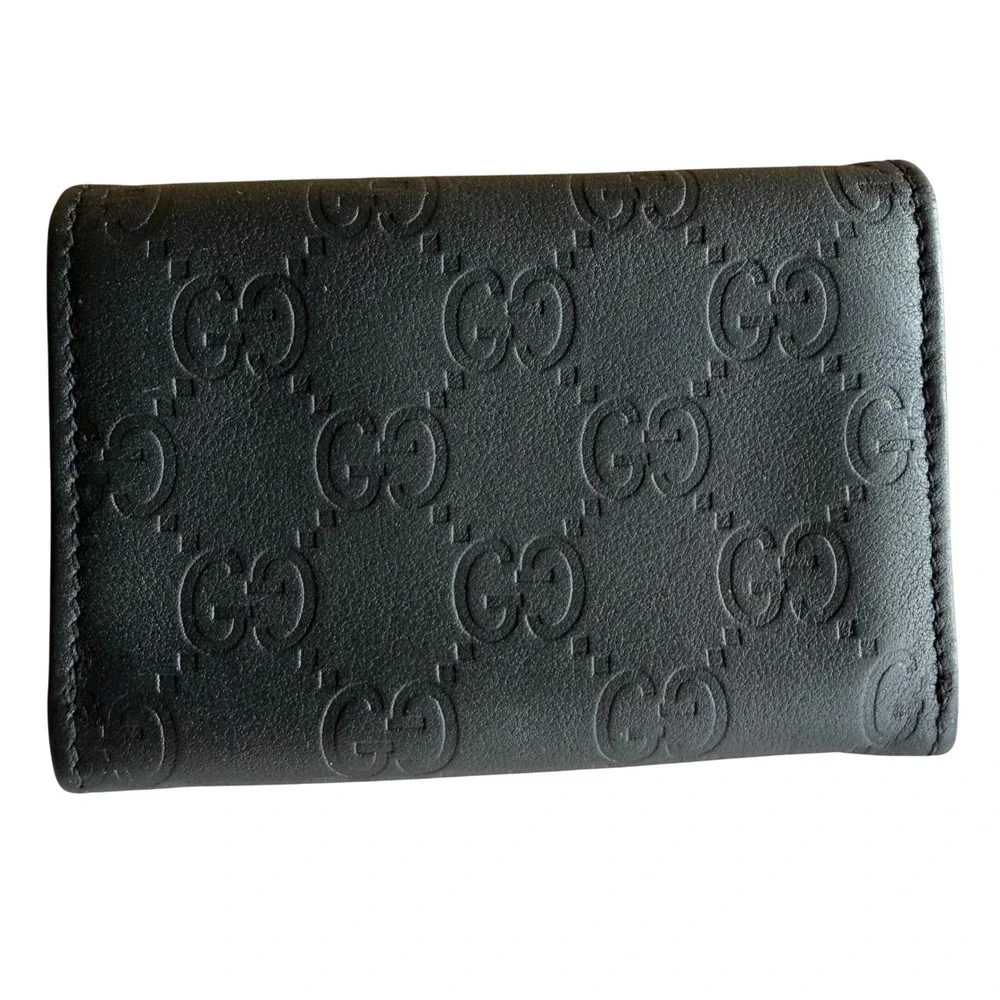 Gucci Guccissima Wallet Designer Minimalist OS Y2K 2000s Black Quie Luxury